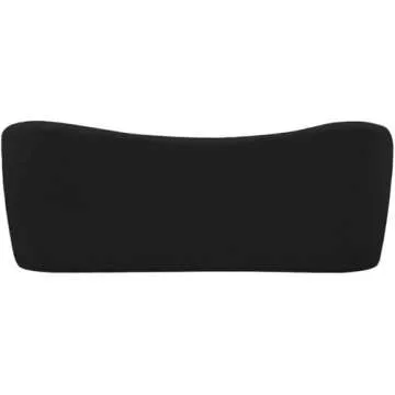 Meridian Furniture 119Black Flair Collection Modern | Contemporary Boucle Fabric Upholstered Bench with Curved Back Design, Black, 62" W x 23" D x 24" H