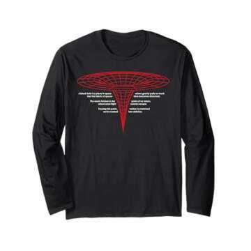 Black Hole, Astrophysics, Space travel, Diagram, Wire Frame Long Sleeve T-Shirt