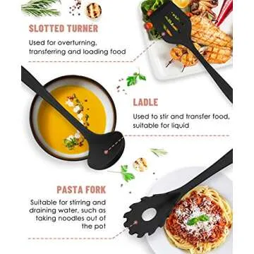 Pranski Kitchen Utensils Set-12 Pieces Silicone Cooking Utensils Set Dishwasher Safe 392°F Heat Resistant Spatula Set Nonstick Cookware