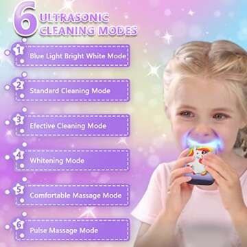 KRX Kids Toothbrush Electric, U Shaped Ultrasonic Automatic Toothbrush with 2 Brush Heads, Six Clean...