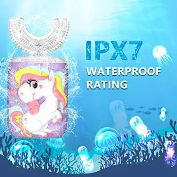 KRX Kids Toothbrush Electric, U Shaped Ultrasonic Automatic Toothbrush with 2 Brush Heads, Six Cleaning Modes, Cartoon Modeling Design for Kids, Special for Birthday Gift (Purple, Kids 2-7)