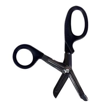 MediTac Titanium-Bonded EMT Trauma Shears – 7 ¼” Black Medical Bandage Scissors with LED Pen Light Two Pack - Autoclavable (Pink & Purple)