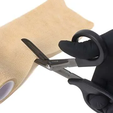 MediTac Titanium-Bonded EMT Trauma Shears – 7 ¼” Black Medical Bandage Scissors with LED Pen Light Two Pack - Autoclavable (Pink & Purple)