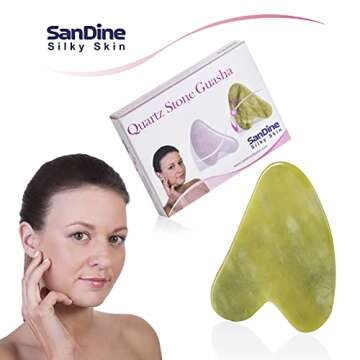 Guasha Scraping Massage Tool – Jade Gua Sha Board - Traditional Scraper Tool for Anti-Aging - Natu...