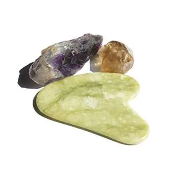 Guasha Scraping Massage Tool – Jade Gua Sha Board - Traditional Scraper Tool for Anti-Aging - Natural Stone Aventurine Guasha - for Silky Smooth and Beautiful Skin - by Sandine