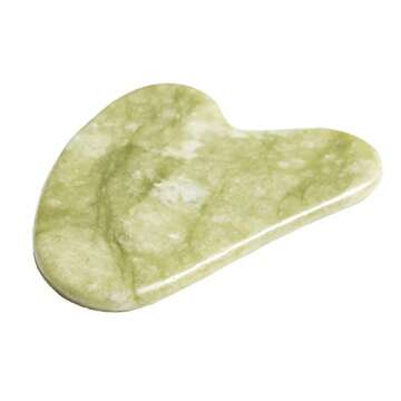 Guasha Scraping Massage Tool – Jade Gua Sha Board - Traditional Scraper Tool for Anti-Aging - Natural Stone Aventurine Guasha - for Silky Smooth and Beautiful Skin - by Sandine