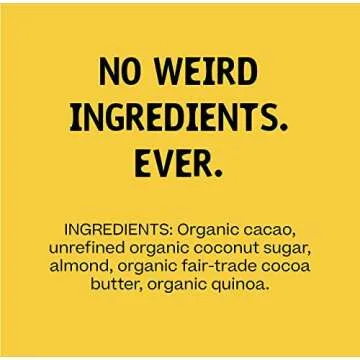 Hu Chocolate Bars | 4 Pack Almond Butter Puffed Quinoa Chocolate | Natural Organic Vegan, Gluten Free, Paleo, Non GMO, Fair Trade Dark Chocolate | 2.1oz Each