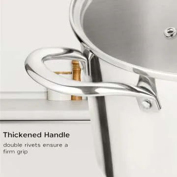 Onader 4 Quart Stock Pot with Lid 18/10 Stainless Steel Stockpot Tri-Ply Cooking Induction Pot