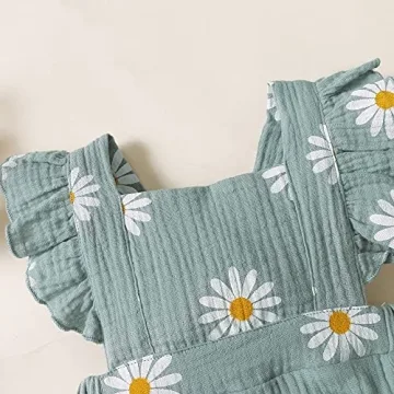 Patpat Daisy Print Baby Romper Set for Girls 100% Cotton