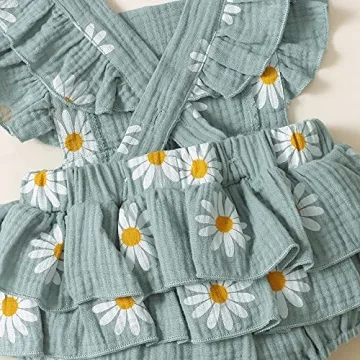 Patpat Daisy Print Baby Romper Set for Girls 100% Cotton