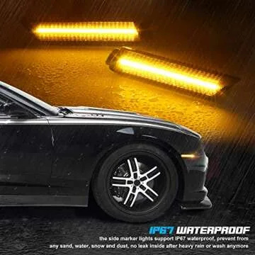 RUXIFEY Smoked LED Side Marker Lights for Camaro 2010-2015
