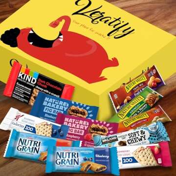 Veratify - Healthy Mixed Snack Box & Snacks Gift Variety Basket - Perfect for Men, Women, Adults, Office, School, College, Work - Variety Assortment Gift Basket - (Gift Care Package 66 Count)