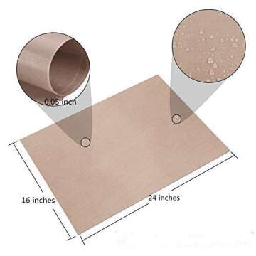 5 Pack Teflon Sheet for Heat Press,Nonstick Oven Liners 16" x 24" Heat Transfer Paper Reusable Heat Resistant Craft Mat by Korty