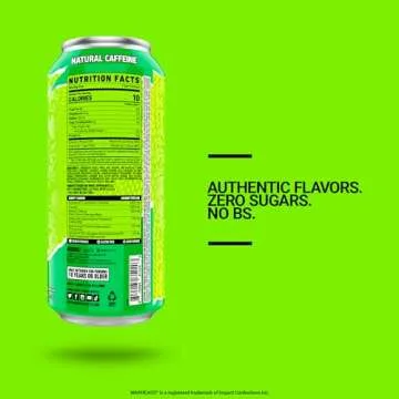 GHOST Energy Drink - 12-Pack, Warheads Sour Green Apple, 16oz - Energy & Focus & No Artificial Colors - 200mg of Natural Caffeine, L-Carnitine & Taurine - Gluten-Free & Vegan