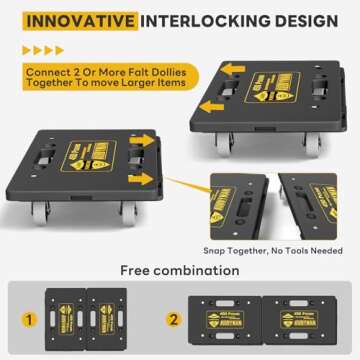 Furniture Dolly with 450 lbs Capacity for Heavy Loads