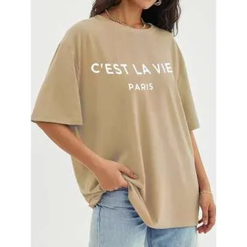 Shop vblane Womens Oversized T Shirt Graphic Casual Tops
