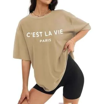 Shop vblane Womens Oversized T Shirt Graphic Casual Tops