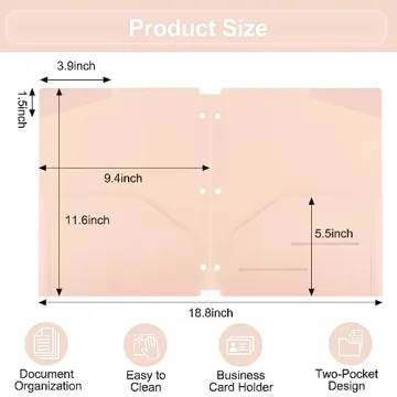 EOOUT 6pcs Heavy Duty Folders with Pockets for School