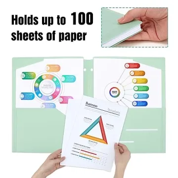 EOOUT 6pcs Heavy Duty Folders with Pockets for School