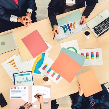 EOOUT 6pcs Heavy Duty Folders with Pockets for School