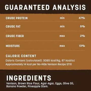 Earth Animal No Hide Stix Venison Flavored Natural Rawhide Free Dog Chews Long Lasting Chew Sticks | Treats for Small Dogs and Cats | Great for Aggressive Chewers (3 Pack)