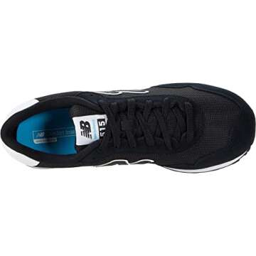 New Balance Women's 515 V3 Sneaker, Black/Nb White, 8.5