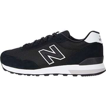 New Balance Women's 515 V3 Sneaker, Black/Nb White, 8.5