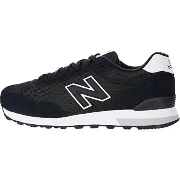 New Balance Women's 515 V3 Sneaker, Black/Nb White, 8.5