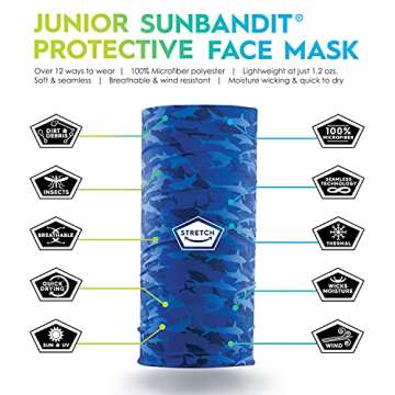Flying Fisherman Junior SunBandit: Neck Gaiter Mask for Boys & Girls, UV Face Protection for Sports ...
