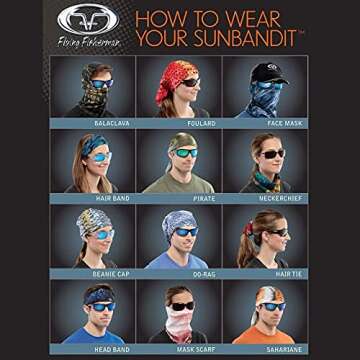 Flying Fisherman Junior SunBandit: Neck Gaiter Mask for Boys & Girls, UV Face Protection for Sports & Outdoors, Lightweight Multi-Functional Outdoor Clothing | SHARK CAMO, Blue (SB1311-JR)