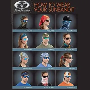 Flying Fisherman Junior SunBandit: Neck Gaiter Mask for Boys & Girls, UV Face Protection for Sports & Outdoors, Lightweight Multi-Functional Outdoor Clothing | SHARK CAMO, Blue (SB1311-JR)