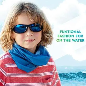 Flying Fisherman Junior SunBandit: Neck Gaiter Mask for Boys & Girls, UV Face Protection for Sports & Outdoors, Lightweight Multi-Functional Outdoor Clothing | SHARK CAMO, Blue (SB1311-JR)