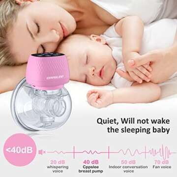 CPPSLEE Breast Pump, Hands Free Breast Pump, Electric Breast Pump with 3 Mode & 9 Levels, Wireless Breast Pump, 25mm Flange, 2 Pack, Rosy