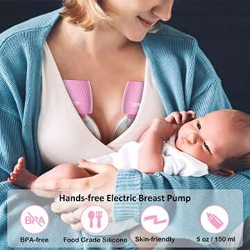 CPPSLEE Breast Pump, Hands Free Breast Pump, Electric Breast Pump with 3 Mode & 9 Levels, Wireless Breast Pump, 25mm Flange, 2 Pack, Rosy