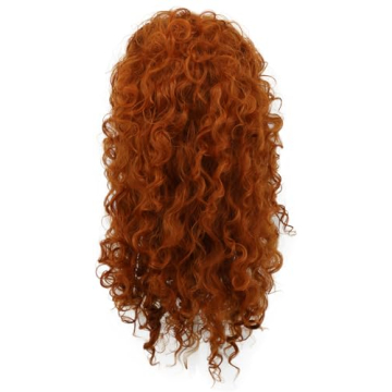 yuehong Women's Long Curly Orange Wig for Cosplay and Parties