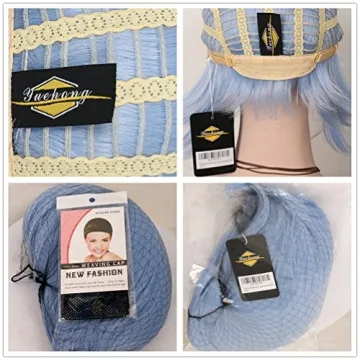 yuehong Women's Long Curly Orange Wig for Cosplay and Parties