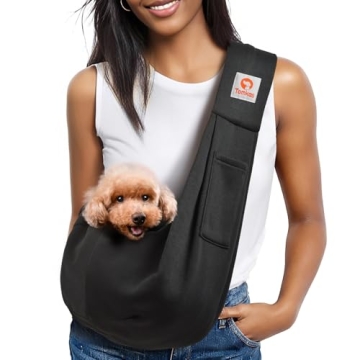 TOMKAS Small Dog Sling Carrier - Comfort & Safety for 3-10 lbs Pets