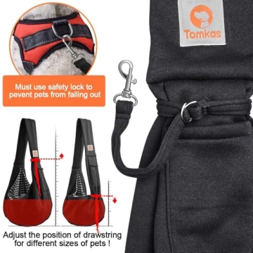 TOMKAS Small Dog Sling Carrier for Safe, Comfortable Travel