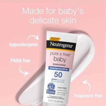 Neutrogena Baby Mineral Sunscreen SPF 50, Tear-Free & Safe