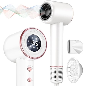 Rudd Hair Dryer with Diffuser - 110000 RPM Brushless Fast Drying Technology