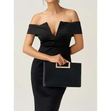 SWEETV Clutch Purses for Women Evening/Formal, Fashion PU Leather Purse for Prom, Cocktail, and Wedd...