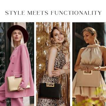 SWEETV Clutch Purses for Women Evening/Formal, Fashion PU Leather Purse for Prom, Cocktail, and Wedding,Nina