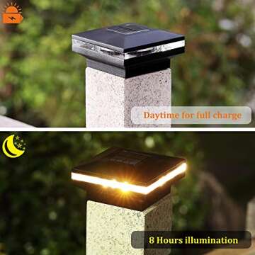 MAGGIFT 15 Lumen Outdoor Cap Light for Fence Deck or Patio, Solar Powered, Warm White High Brightnes...