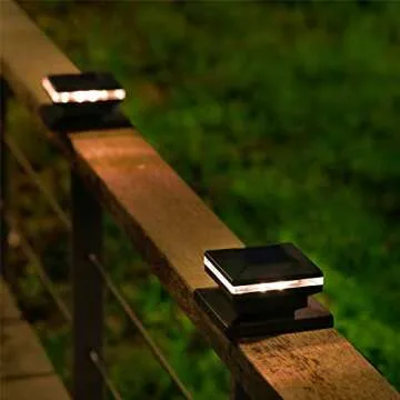 MAGGIFT 15 Lumen Solar Cap Lights for Wooden Posts
