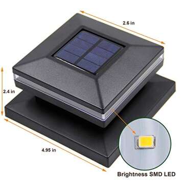MAGGIFT 15 Lumen Solar Cap Lights for Wooden Posts
