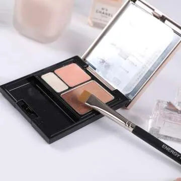 ENERGY Flat Eyeliner Eyebrow Concealer Brush Pro Flat Definer Firm Stiff Thin Synthetic Bristle Precision Lash Liner Brow Conceal for Defining Shaping Eyebrows with Gel Powder Cream Cake Makeup 212