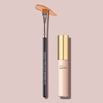 ENERGY Flat Eyeliner Eyebrow Concealer Brush Pro Flat Definer Firm Stiff Thin Synthetic Bristle Precision Lash Liner Brow Conceal for Defining Shaping Eyebrows with Gel Powder Cream Cake Makeup 212