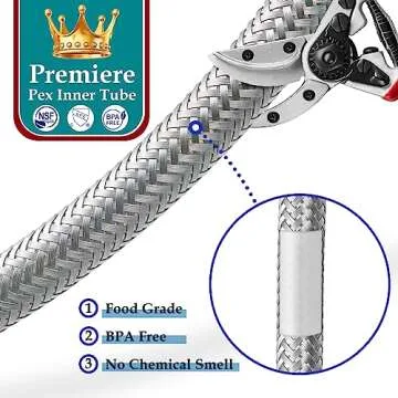 Refrigerator Water Line for Ice Maker 30' Braided Hose