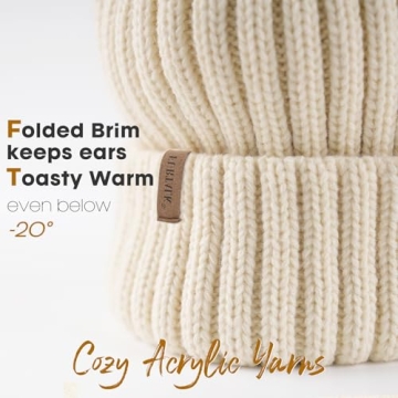 FURTALK Women's Winter Knitted Beanie with Faux Fur Pom