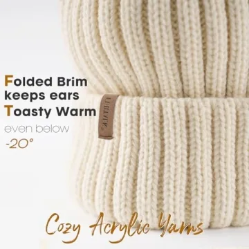 FURTALK Women's Winter Knitted Beanie with Faux Fur Pom